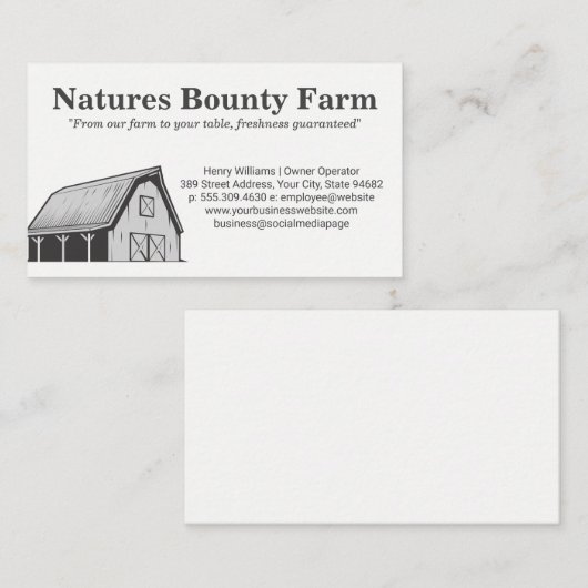 バーン | 農地 | 農業 名刺 (正面/裏面)