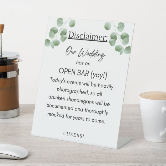 バー免責事項 台座サイン (インサイチュ)