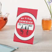 バー及びグリルレッドタイポグラフィバーデザイン 台座サイン (インサイチュ)