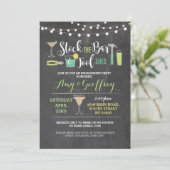 バー及び用具の小屋の婚約の招待に貯蔵して下さい 招待状 (スタンド正面)