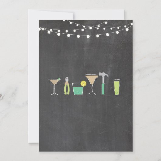 バー及び用具の小屋の婚約の招待に貯蔵して下さい 招待状 (裏面)