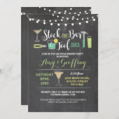 バー及び用具の小屋の婚約の招待に貯蔵して下さい 招待状 (正面/裏面)