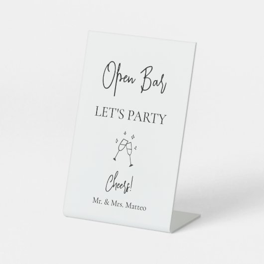 バー名前をカスタムする結婚のTabletop記号を開く 台座サイン (正面)