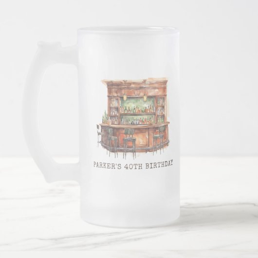 バー大人誕生日任意の年齢 フロストグラスビールジョッキ (左)