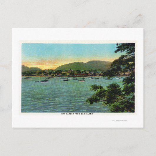 バー島から見たバー・ハーバー ポストカード (正面)