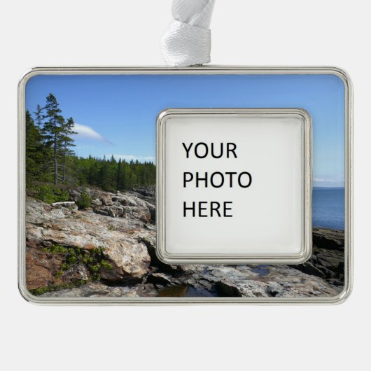 バー島沿岸アカディア国立公園 シルバープレートフレームオーナメント (正面)