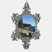 バー島沿岸アカディア国立公園 スノーフレークピューターオーナメント (左)