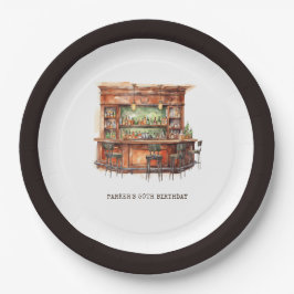 バー成人誕生日任意の年齢パーソナライズされた ペーパープレート