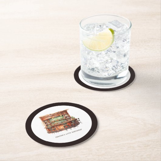 バー成人誕生日任意の年齢パーソナライズされた ラウンドペーパーコースター (インサイチュ)