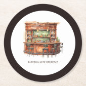 バー成人誕生日任意の年齢パーソナライズされた ラウンドペーパーコースター (正面)