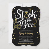 バー招待婚約パーティ金ゴールド 招待状 (正面)