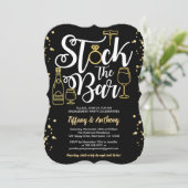 バー招待婚約パーティ金ゴールド 招待状 (スタンド正面)