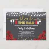 バー招待状を保管する赤と金ゴールド白 招待状 (正面)