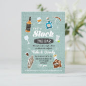 バー新婚カップルのシャワー招待状をストック 招待状 (スタンド正面)