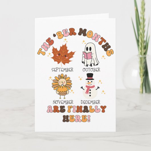 バー月がついに来た ゴーストターキー サンクスギビング カード (正面)