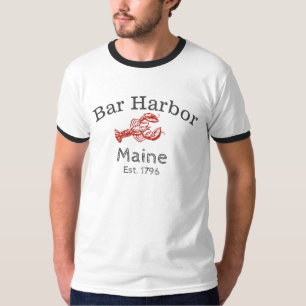 バー港のメインのロブスターの信号器のワイシャツ Tシャツ