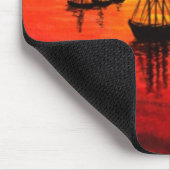 バー港の日没の水彩画 マウスパッド (コーナー)