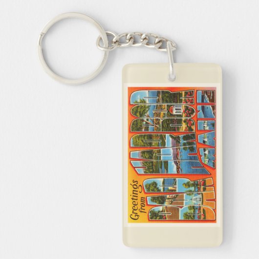 バー港メイン私古いヴィンテージ旅行記念品 キーホルダー (正面)