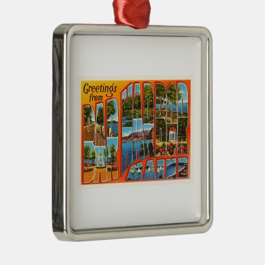 バー港メイン私古いヴィンテージ旅行記念品 メタルオーナメント (右)