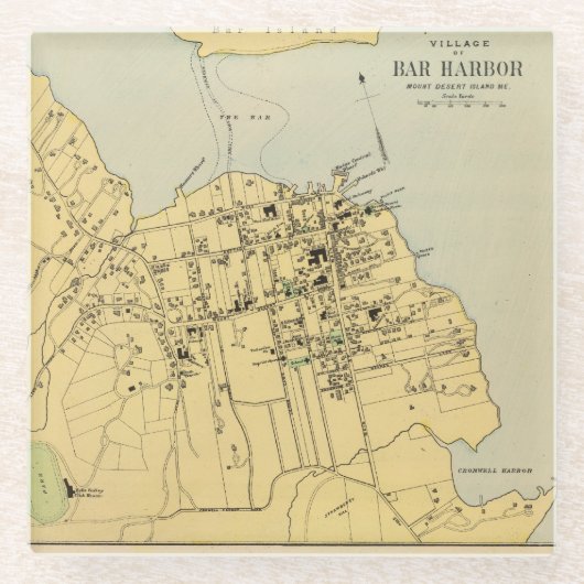 バー港 ガラスコースター (正面)