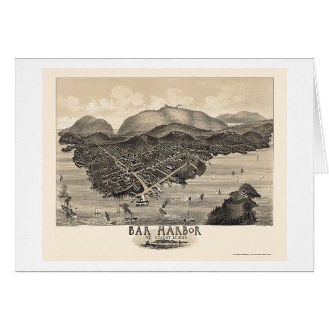 バー港、私パノラマ式の地図- 1886年 (正面横)