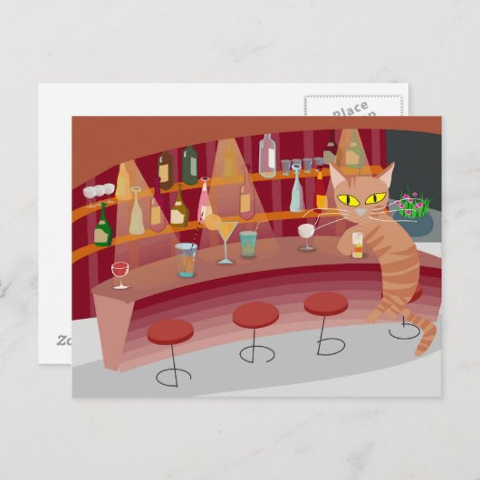バー猫 ポストカード (正面/裏面)