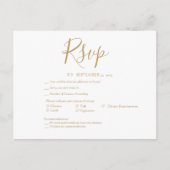 バー王室のグン結婚ディなミニマルな回答rsvp ポストカード (正面)