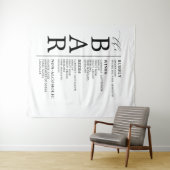 バー白黒クラシックの結婚バー・メニュー記号 タペストリー (インサイチュ(横))