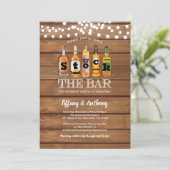 バー素朴な婚約パーティ木材をストック 招待状 (スタンド正面)
