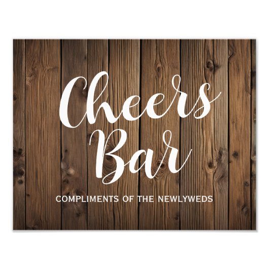 バー素朴のサイン国の結婚式またはパーティー フォトプリント           