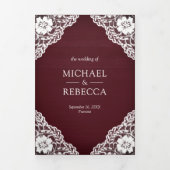 バー素朴グンディの木のレースのストリングラ結婚イト 三つ折り招待状 (カバー)