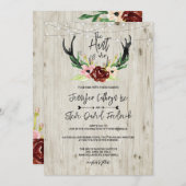 バー素朴グンディフローラアントラー狩りはオーバー結婚ズ 招待状 (正面/裏面)
