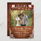 バー素朴グンディフローラウッドライトレースフォト セーブザデート (正面/裏面)