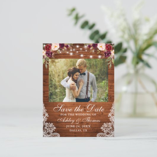 バー素朴グンディフローラウッドライトレースフォト 案内ポストカード (スタンド正面)