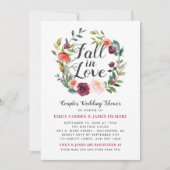 バー素朴グンディ秋インラブフローラカップルのシャワー 招待状 (正面)