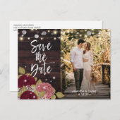 バー素朴グンディ赤面結婚の写真日付を保存 案内ポストカード (正面/裏面)