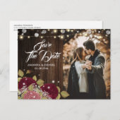 バー素朴グンディ赤面結婚の写真日付を保存 案内ポストカード (正面/裏面)