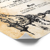 バー素朴ゴシック式ハロウィンサイン結婚披露宴 ポスター (角)