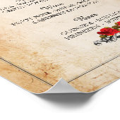 バー素朴スカルハロウィーンのサインウェディングレセプション ポスター (角)