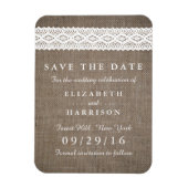 バー素朴ラップとヴィンテージホワイトレース日付を保存 マグネット (縦)