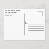 バー素朴ンウッドクリスマスパーティーの星とライト インビテーションポストカード (裏面)