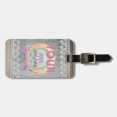 バー素朴ンウッドレースブランディングロゴQR ラゲッジタグ (正面横)