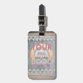 バー素朴ンウッドレースブランディングロゴQR ラゲッジタグ (正面縦)