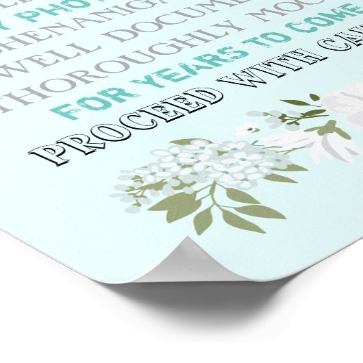 バー結婚の記号フローラおもしろい任意の色を開く ポスター (角)