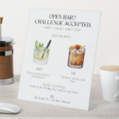 バー署名カクテル結婚の署名を開く 台座サイン (インサイチュ)