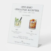 バー署名カクテル結婚の署名を開く 台座サイン (正面)