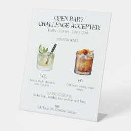 バー署名カクテル結婚の署名を開く 台座サイン