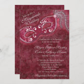 バー華美ガンディ・シルバーの仮装のボ結婚ール 招待状 (正面/裏面)