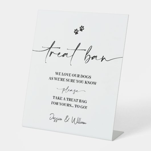バー記号の処理 |ドッグトリート結婚式の引き出物標識 台座サイン (正面)