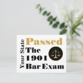 バー試験に合格カスタマイズ(州と年) ポストカード (スタンド正面)